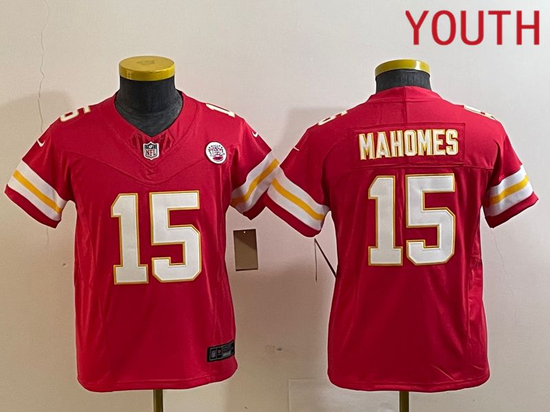 Youth Kansas City Chiefs 15 Patrick Mahomes Red 2023 Nike Vapor F.U.S.E. Limited NFL Jersey